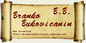 Branko Bukovičanin vizit kartica